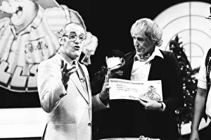 Rod Hulll and Emu seen here with Jim Bowen during a cheque presentation to the NSPCC Rod Hulll and Emu seen here with Jim Bowen during a cheque presentation to the NSPCC