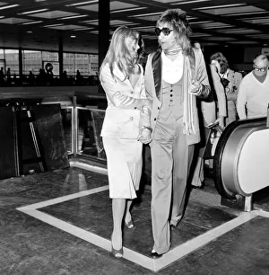 Rod Stewart and Britt Ekland. April 1975 75-1775 Rod Stewart and Britt Ekland. April 1975 75-1775