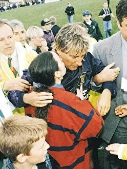 00236 Collection: Rod Stewart kissed as he leaves pitch Appeal Select v LA Exiles Davi e Cooper appeal