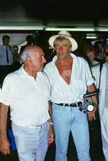 Images Dated 1st June 1986: Rod Stewart singer June 1986 with his father dad at Glasgow Airport