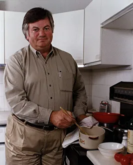 Roger Cook TV Presenter and Investigative Journalist relaxes by cooking at home Roger Cook TV Presenter and Investigative Journalist relaxes by cooking at home