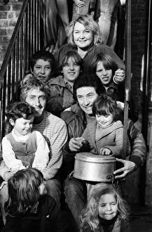 Roger Daltrey and Kenney Jones of the Who rock group visit Chiswick Family Rescue Home Roger Daltrey and Kenney Jones of the Who rock group visit Chiswick Family Rescue Home