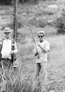 Roger Daltrey lead singer of The Who fishing with Alan Pearson world record holder Roger Daltrey lead singer of The Who fishing with Alan Pearson world record holder