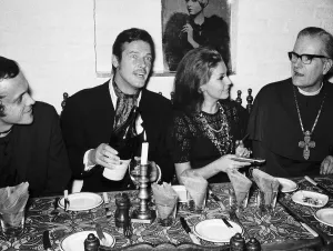 Roger Moore Actor Luisa Moore and Bishop of Suothwark at Cathy McGowans wedding reception Roger Moore Actor Luisa Moore and Bishop of Suothwark at Cathy McGowans wedding reception