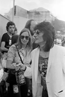 Rolling Stones: Ronnie Wood at Knebworth Pop Festival for a special appearance with Rolling Stones: Ronnie Wood at Knebworth Pop Festival for a special appearance with