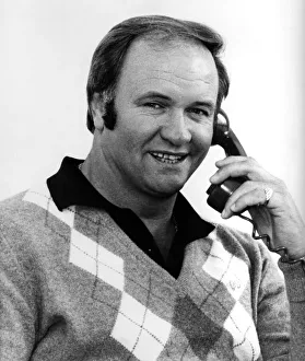 Ron Atkinson on phone. November 1983 P008323 Ron Atkinson on phone. November 1983 P008323