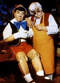 Ronnie Corbett Actor/Comedian dressed as Pinnochio with Ronnie Barker dressed as the Toy Ronnie Corbett Actor/Comedian dressed as Pinnochio with Ronnie Barker dressed as the Toy