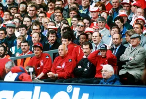 Ronnie Moran with Graeme Souness Liverpool FC FA Cup Final Liverpool 2 v Ronnie Moran with Graeme Souness Liverpool FC FA Cup Final Liverpool 2 v