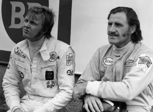 Ronnie Peterson with Graham Hill motor racing driver 1972 Race of Champions Brands Ronnie Peterson with Graham Hill motor racing driver 1972 Race of Champions Brands