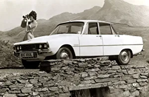 Rover 3500 1972 - Motors Motor Cars Car woman taking a photograph Rover 3500 1972 - Motors Motor Cars Car woman taking a photograph