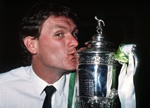 Roy Aitken kissing Scottish Cup trophy May 1989 Roy Aitken kissing Scottish Cup trophy May 1989