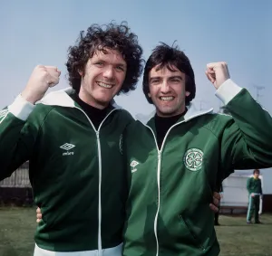 Roy Aitken & Mike Conroy Celtic football players May 1980 Roy Aitken & Mike Conroy Celtic football players May 1980
