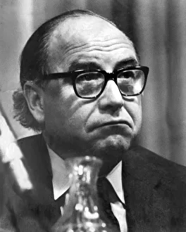 Roy Jenkins looking glum on podium at conference - February 1974 27/02/1974 Roy Jenkins looking glum on podium at conference - February 1974 27/02/1974
