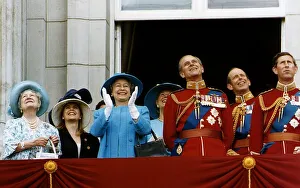 Royal Family watching the Trooping the Colour on the balcony including the queen Mother Royal Family watching the Trooping the Colour on the balcony including the queen Mother