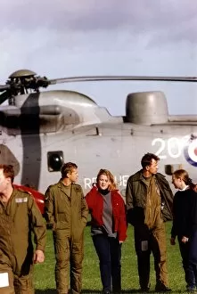 Images Dated 27th September 1995: A Royal Navy Westland Sea King helicopter which landed at Kenton School so the crew could