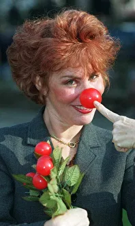Ruby Wax TV Presenter March 1999 wearing Red Nose in Westminster in aid of Ruby Wax TV Presenter March 1999 wearing Red Nose in Westminster in aid of