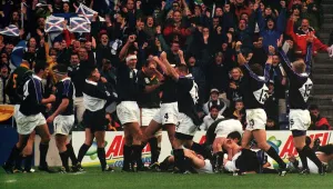 Rugby World Cup 1999 Scotland V South Africa at Murrayfield. Scotland first try Rugby World Cup 1999 Scotland V South Africa at Murrayfield. Scotland first try