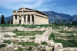 Ruins of Greek temple of Neptune at Paestum 40 kilometres South of Salerno Italy Ruins of Greek temple of Neptune at Paestum 40 kilometres South of Salerno Italy