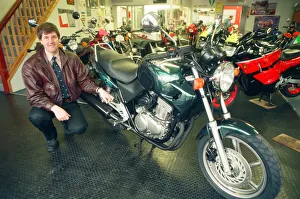 Russell Armstrong with the 94 model CB500. 18th January 1994 Russell Armstrong with the 94 model CB500. 18th January 1994