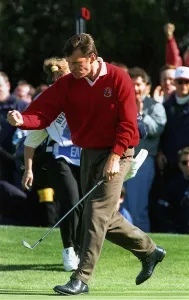 Ryder Cup Europe v USA The Belfry September 1993 Nick Faldo celebrating Ryder Cup Europe v USA The Belfry September 1993 Nick Faldo celebrating