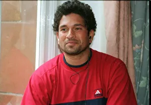 Sachin Tendulkar Indian opening batsman June 1999 in his hotel room before Sachin Tendulkar Indian opening batsman June 1999 in his hotel room before