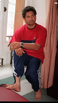 Sachin Tendulkar Indian opening batsman June 1999 in his hotel room before Sachin Tendulkar Indian opening batsman June 1999 in his hotel room before