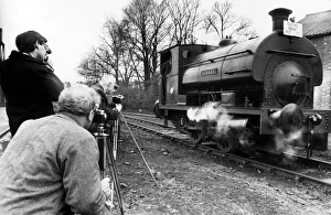 Saddle tank steam locomotive called Rocket on its last journey through Courtaulds at Saddle tank steam locomotive called Rocket on its last journey through Courtaulds at
