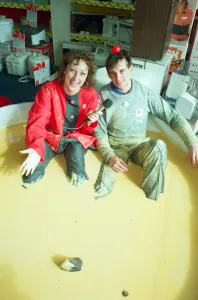 Salesman John Cogger sitting in two hundred gallons of custard for Comic Relief at Salesman John Cogger sitting in two hundred gallons of custard for Comic Relief at