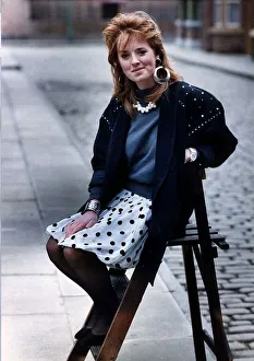 Sally Ann Matthews Actress sitting on chair in Coronation Street February Sally Ann Matthews Actress sitting on chair in Coronation Street February