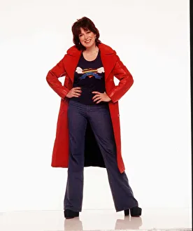 Sally James TV presenter studio shots June 1999 former presenter of childrens TV Sally James TV presenter studio shots June 1999 former presenter of childrens TV