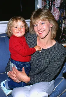 Sally McNair tv presenter May 1989 with her daughter Abbie Sally McNair tv presenter May 1989 with her daughter Abbie