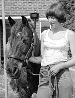 Sam the pet pony with his owner in the garden at his home in Woodingdean Sam the pet pony with his owner in the garden at his home in Woodingdean