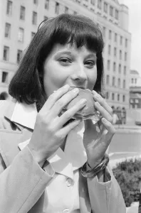 Sandwich Feature, Manchester, 21st August 1974. Young woman takes a lunch break Sandwich Feature, Manchester, 21st August 1974. Young woman takes a lunch break