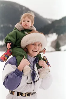 Sarah, The Duchess of York on holiday in Klosters with her daughter Princess Eugenie Sarah, The Duchess of York on holiday in Klosters with her daughter Princess Eugenie