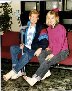 Sarah Greene TV Presenter with Disc Jockey DJ and TV Presenter husband Mike Smith Sarah Greene TV Presenter with Disc Jockey DJ and TV Presenter husband Mike Smith