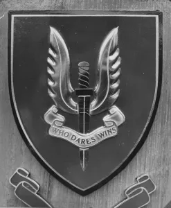 SAS Special Air Service motto Who Dares Wins shield April 1971 SAS Special Air Service motto Who Dares Wins shield April 1971