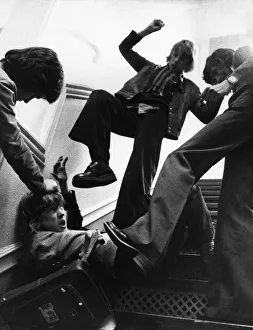 School bullies 7th February 1975 Posed image for Daily Mirror feature on violence School bullies 7th February 1975 Posed image for Daily Mirror feature on violence