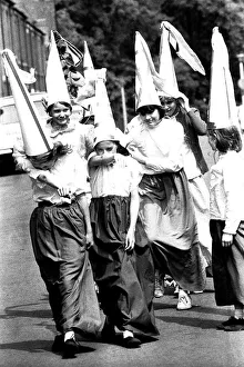 School children take part in a play in the streets of Wallsend School children take part in a play in the streets of Wallsend