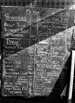 School meals / school dinners - A school dinner menu. 03/05/1980 School meals / school dinners - A school dinner menu. 03/05/1980