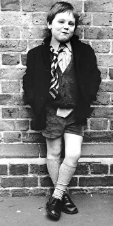 Schools out Lee Stone seen here after his first day at School. 1973 Schools out Lee Stone seen here after his first day at School. 1973