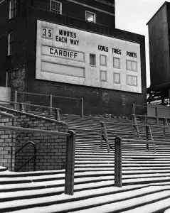 Scoreboard at Cardiff Arms Park, Wales, 29th December 1961 Scoreboard at Cardiff Arms Park, Wales, 29th December 1961