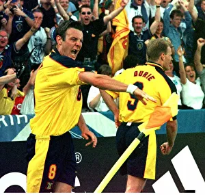 Scotland 1 Norway 1 World Cup Group A Craig Burley hits corner flag in Scotland 1 Norway 1 World Cup Group A Craig Burley hits corner flag in