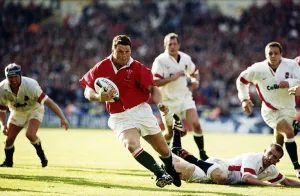 Scott Gibbs scoring the famous try against England at Wembley Scott Gibbs scoring the famous try against England at Wembley