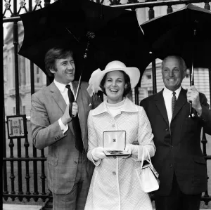 Scottish singer Moira Anderson who attended the investiture at Buckingham Palace to Scottish singer Moira Anderson who attended the investiture at Buckingham Palace to