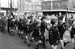 Scouts from the Huddersfield South-West district marched from the Town Hall to the Parish Scouts from the Huddersfield South-West district marched from the Town Hall to the Parish