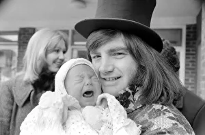 Screaming Lord Sutch and son and Thann Rendessy. February 1975 75-01011-001 Screaming Lord Sutch and son and Thann Rendessy. February 1975 75-01011-001