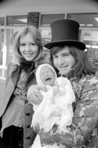 Screaming Lord Sutch and son and Thann Rendessy. February 1975 75-01011 Screaming Lord Sutch and son and Thann Rendessy. February 1975 75-01011