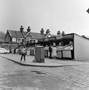 Seafood stalls in Scarborough, North Yorkshire. May 1964 Seafood stalls in Scarborough, North Yorkshire. May 1964