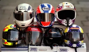 Selection of motorcycle helmets February 1998 PIC BY CHRIS WATT Selection of motorcycle helmets February 1998 PIC BY CHRIS WATT