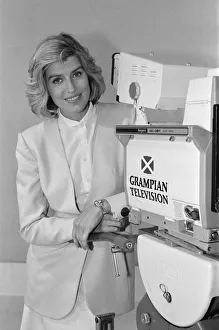 Selina Scott in a Grampian television studio. 11th September 1991 Selina Scott in a Grampian television studio. 11th September 1991